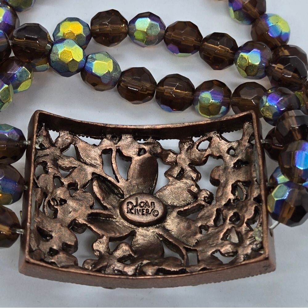 Joan Rivers Enamel Crystal stretch Bracelet 3 Strand - Picture 9 of 9
